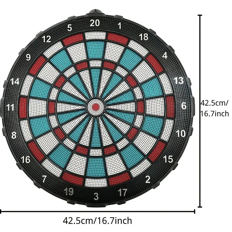 Safe Soft Tip Dartboard Set 16.7" Honeycomb Surface Electronic Plastic Tips Wall Mount Home Party Game Anti-Injury Durable