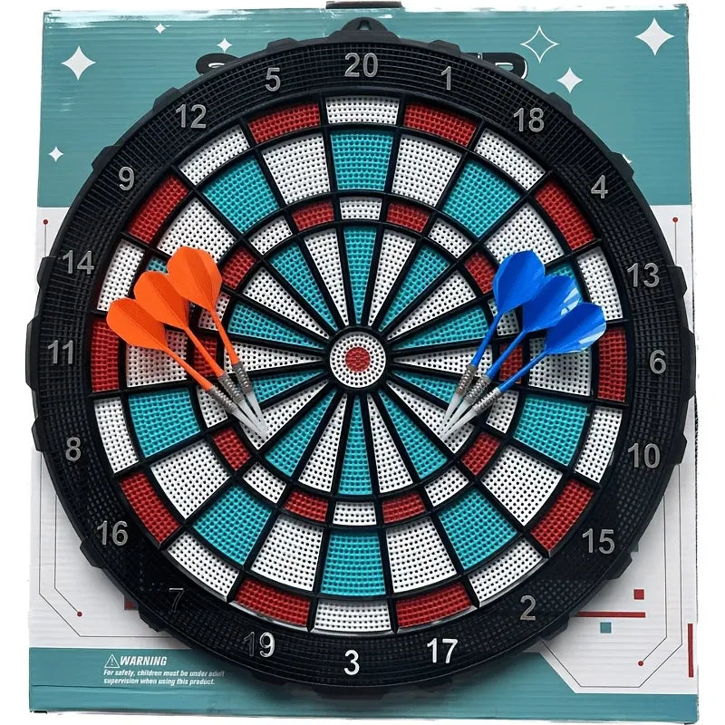 Safe Soft Tip Dartboard Set 16.7" Honeycomb Surface Electronic Plastic Tips Wall Mount Home Party Game Anti-Injury Durable