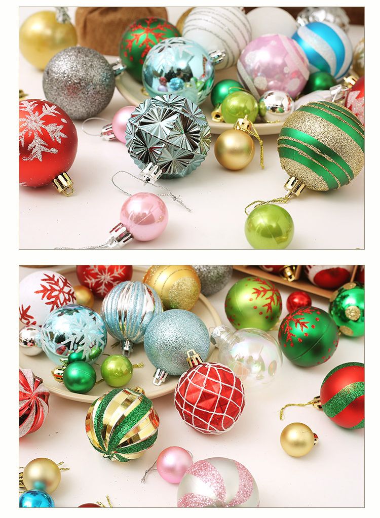 Light Luxury Plastic Christmas Ball Set | Exquisite Patterns Sparkle for the Holidays, Versatile Colors Brighten Your Home./616-50 silvery white
