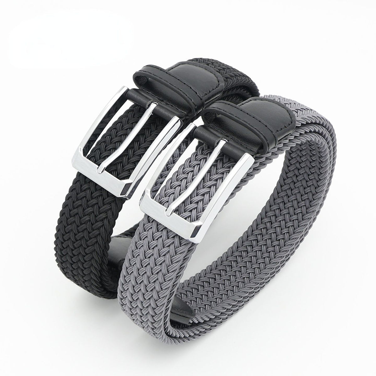 No-Hole Elastic Woven Belt, Unisex Comfortable and Versatile, Strong Elasticity Anti-Loosening, Breathable and Skin-Friendly No Sweating, Essential for Outdoor Sports and Daily Commute, A Casual Style Choice/White:M code