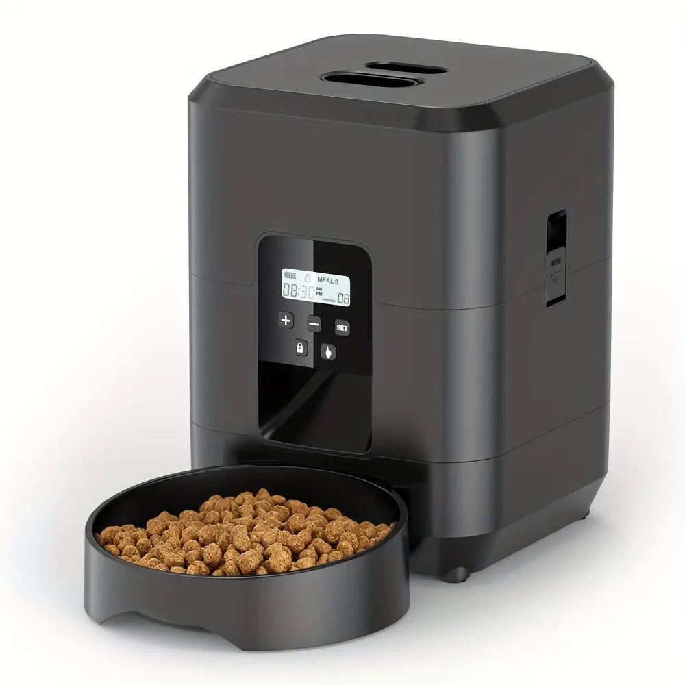 Timed Pet Feeder 2L, Programmable Portions, Washable, Battery/USB Operated(white)