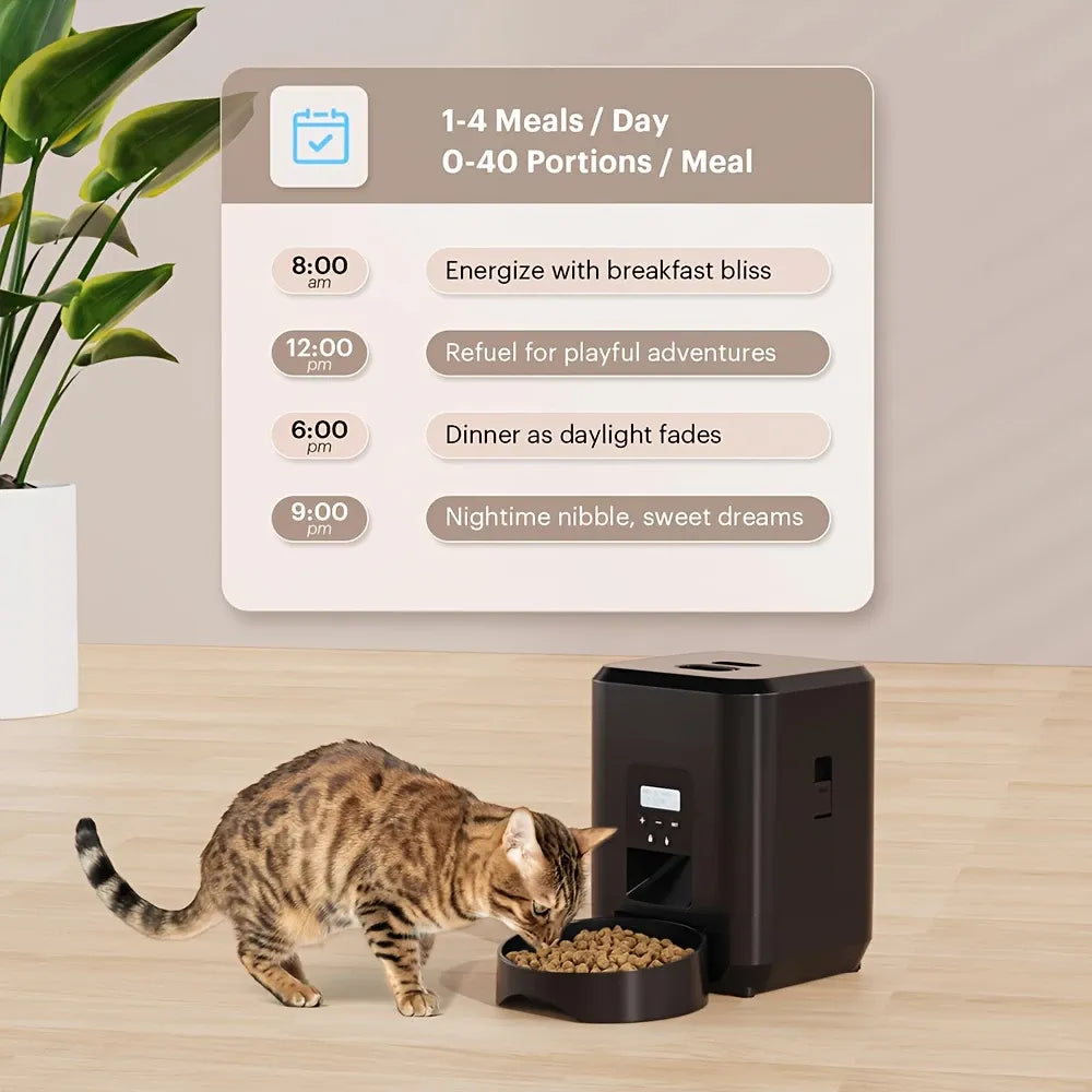 Timed Pet Feeder 2L, Programmable Portions, Washable, Battery/USB Operated(white)