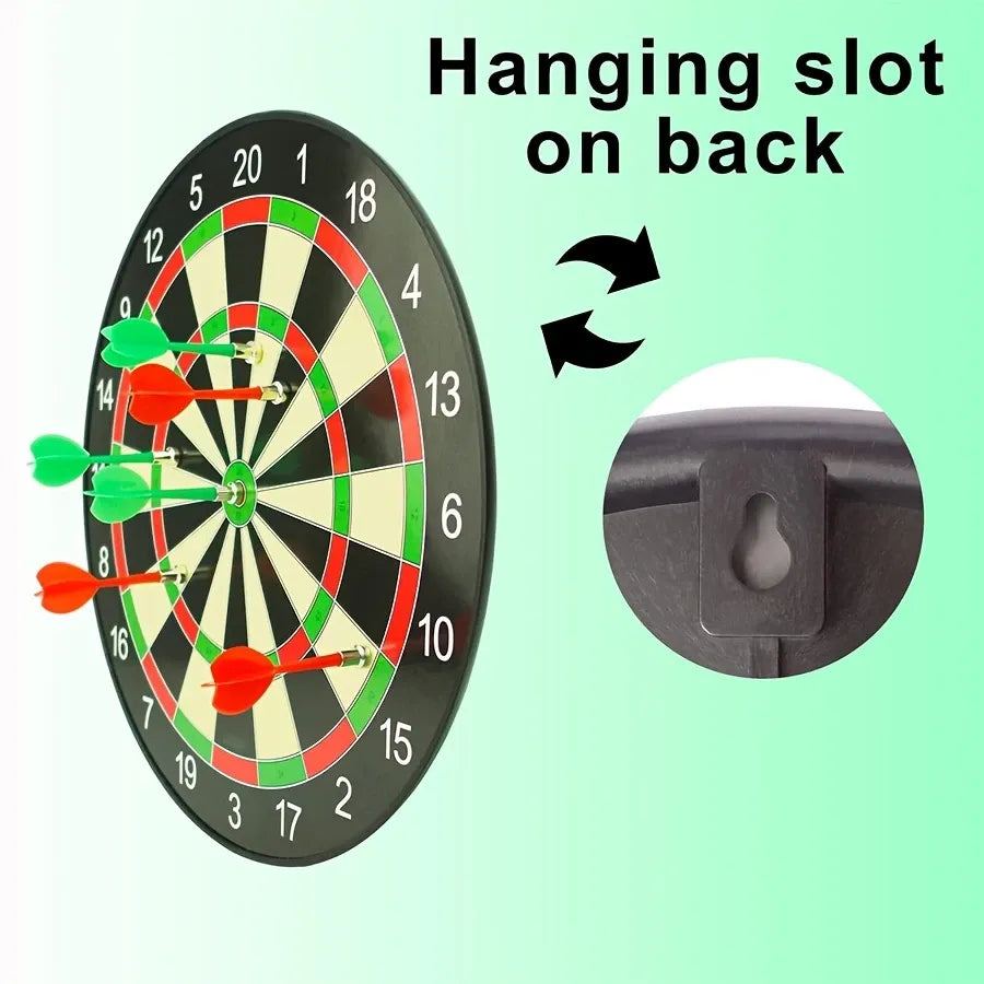 17" Red Green Magnetic Dartboard 40.5cm with 12 Strong Magnetic Darts & Damage-Free Hooks, Safe Portable Wall Mount for Family Party Game