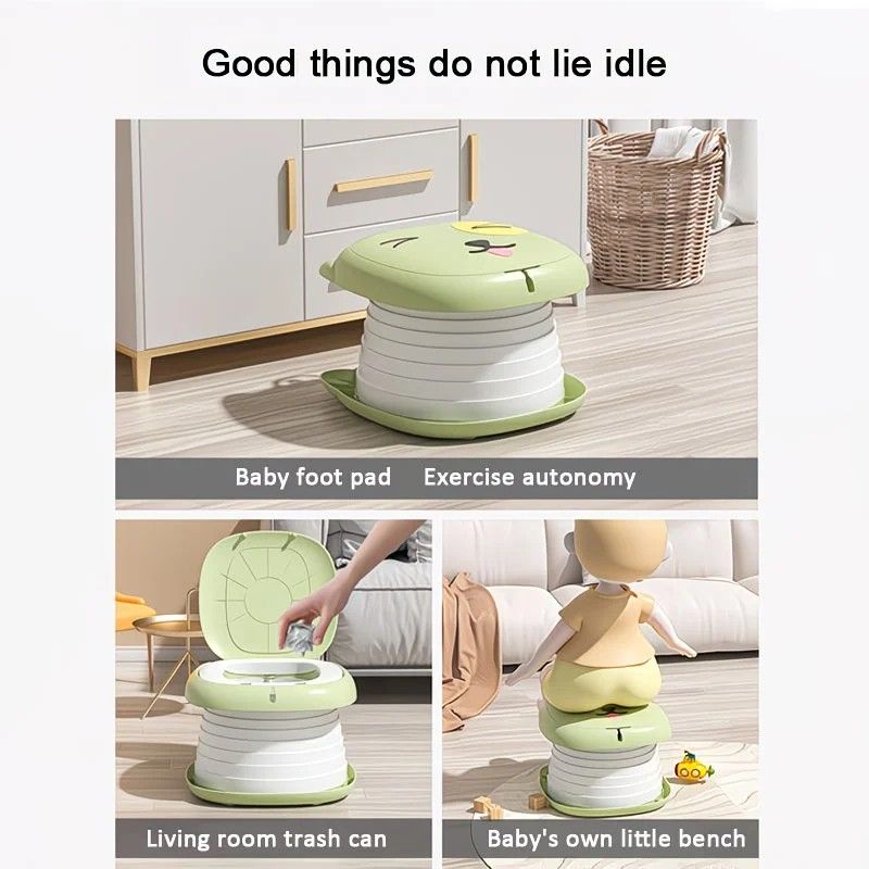 Car Folding Potty, cute cartoon design, folds in seconds for easy carrying, widened seat ring for comfort and stability, suitable for both home and travel.(pink)