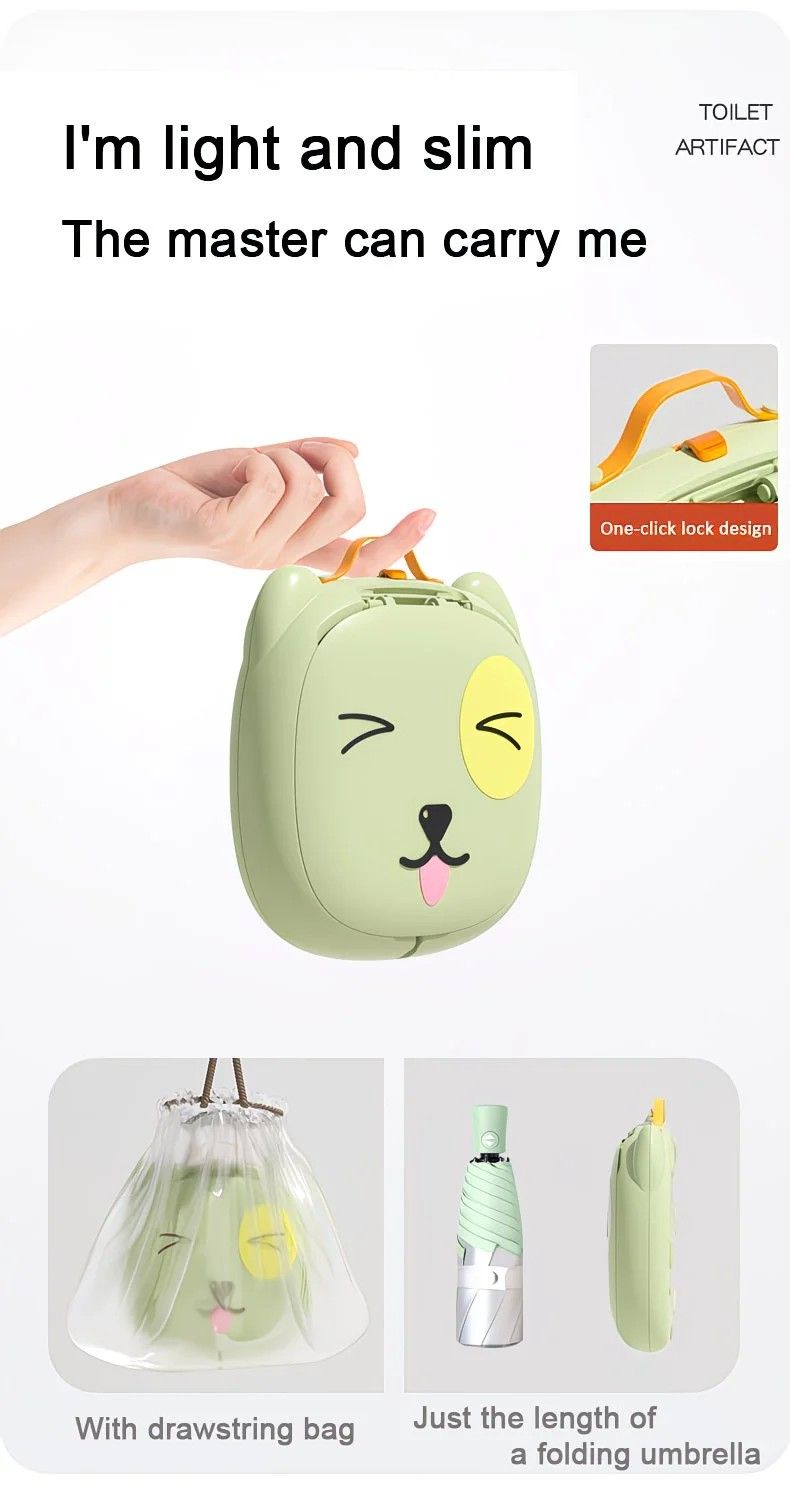 Car Folding Potty, cute cartoon design, folds in seconds for easy carrying, widened seat ring for comfort and stability, suitable for both home and travel.(pink)