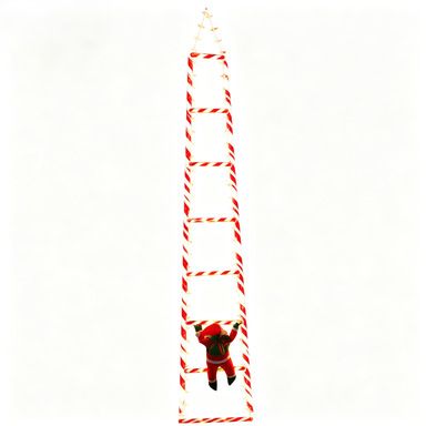 1.8M 8-Step USB Remote Control Christmas Climbing Ladder Light, IP65 Waterproof with 8 Modes, Dynamic Climbing Santa, Indoor & Outdoor Holiday Decoration (Warm Light)