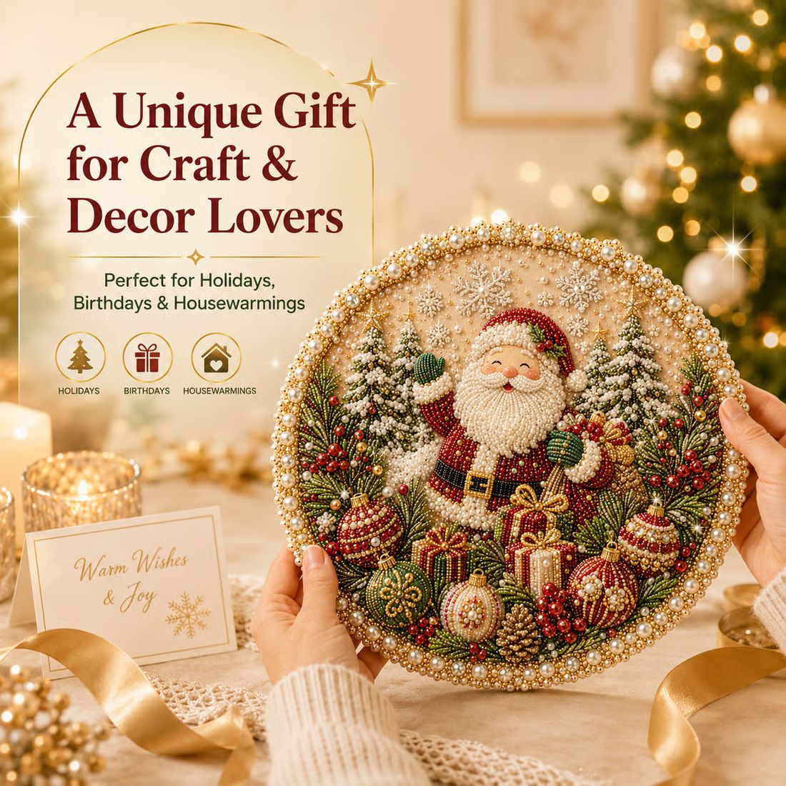 Four Seasons & Holiday Pearl Art DIY Hanging Wreath – 3D Sparkling Adult Craft Ornament with Spring, Summer, Autumn, Winter & Christmas Themes. Curated for Independent Stores. Perfect for Stress Relief, Home Decor & Gifting.[Pumpkin]