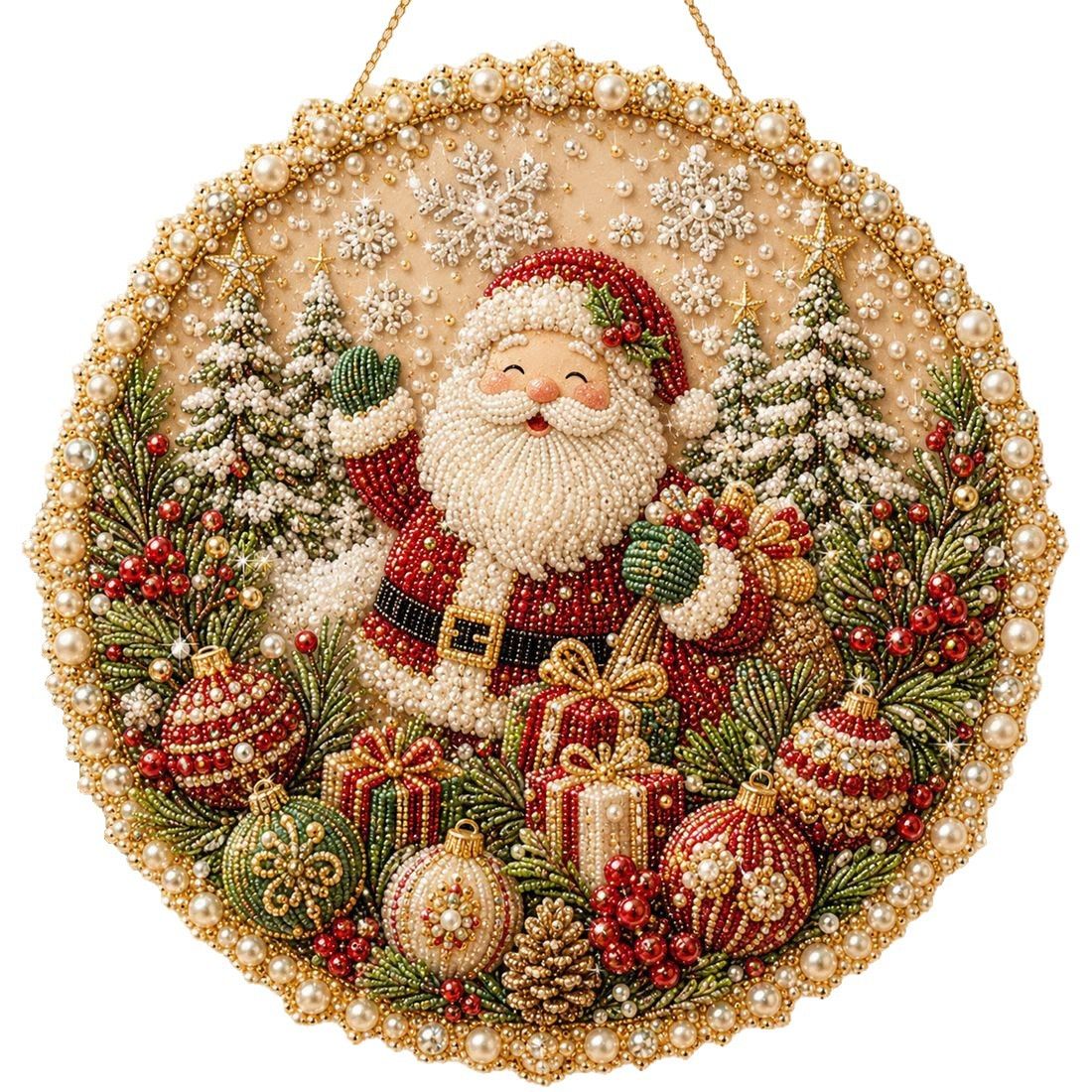 Four Seasons & Holiday Pearl Art DIY Hanging Wreath – 3D Sparkling Adult Craft Ornament with Spring, Summer, Autumn, Winter & Christmas Themes. Curated for Independent Stores. Perfect for Stress Relief, Home Decor & Gifting.[Pumpkin]