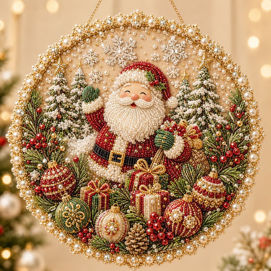 Four Seasons & Holiday Pearl Art DIY Hanging Wreath – 3D Sparkling Adult Craft Ornament with Spring, Summer, Autumn, Winter & Christmas Themes. Curated for Independent Stores. Perfect for Stress Relief, Home Decor & Gifting.[sunflower]