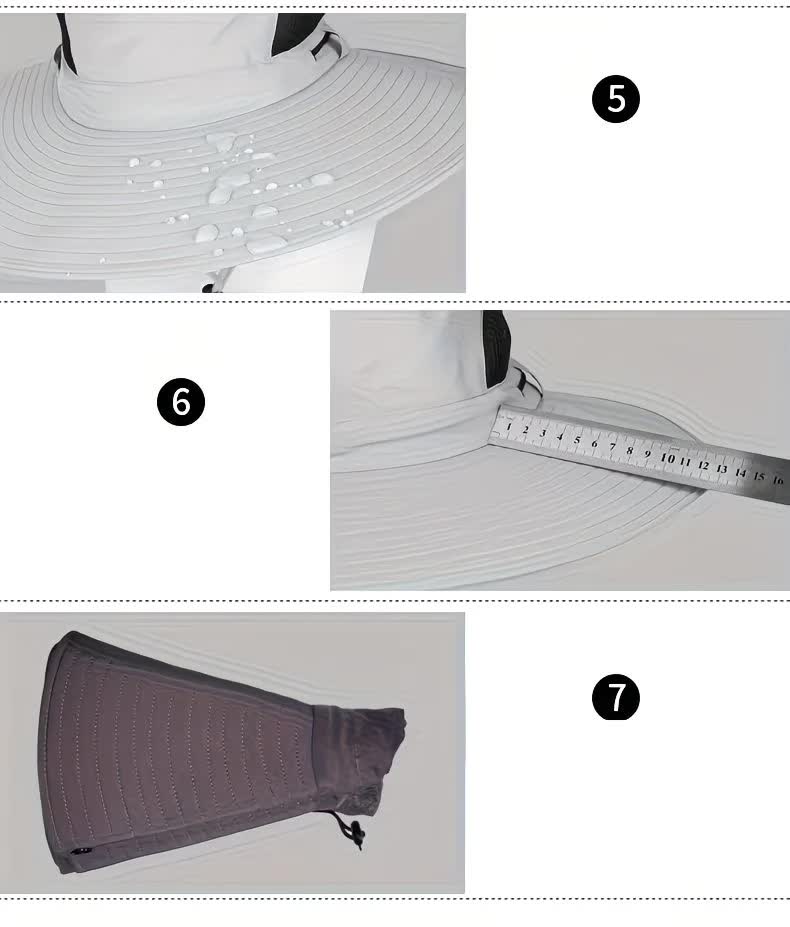 beige。Extra Wide Fishing Hat with Detachable Sun Visor and Neck Guard - The Perfect Choice for Summer Fishing, Hiking, and Outdoor Activities
