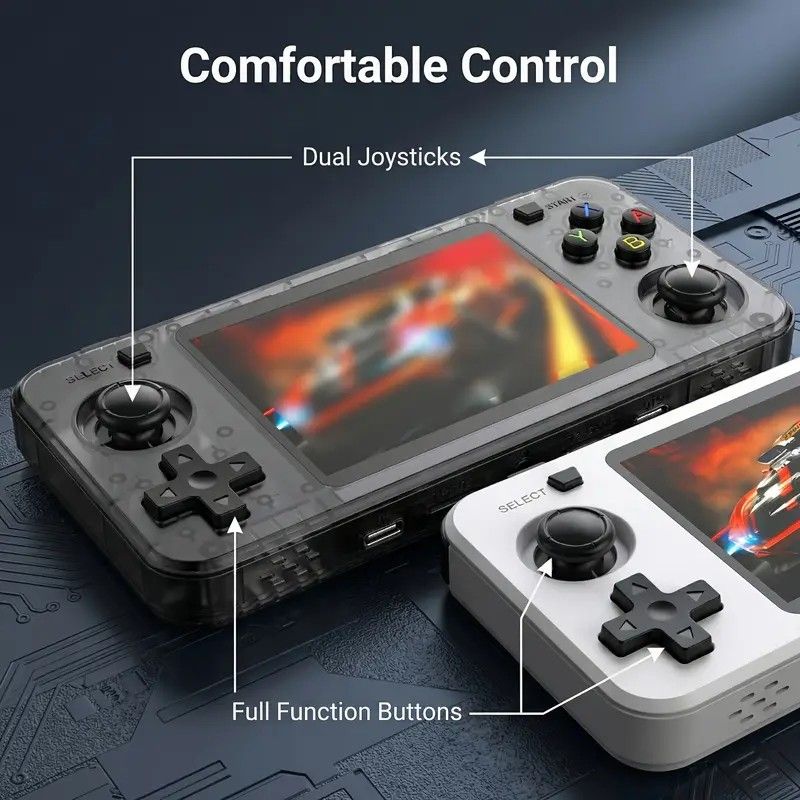 R36H Retro Game Console 128G  Handheld with 23 Emulators, Linux System, 3.5-inch IPS Screen, 640×480 Resolution, USB Charging, Ultra-Long Battery Life, Perfect Gift for Friends.BLUE