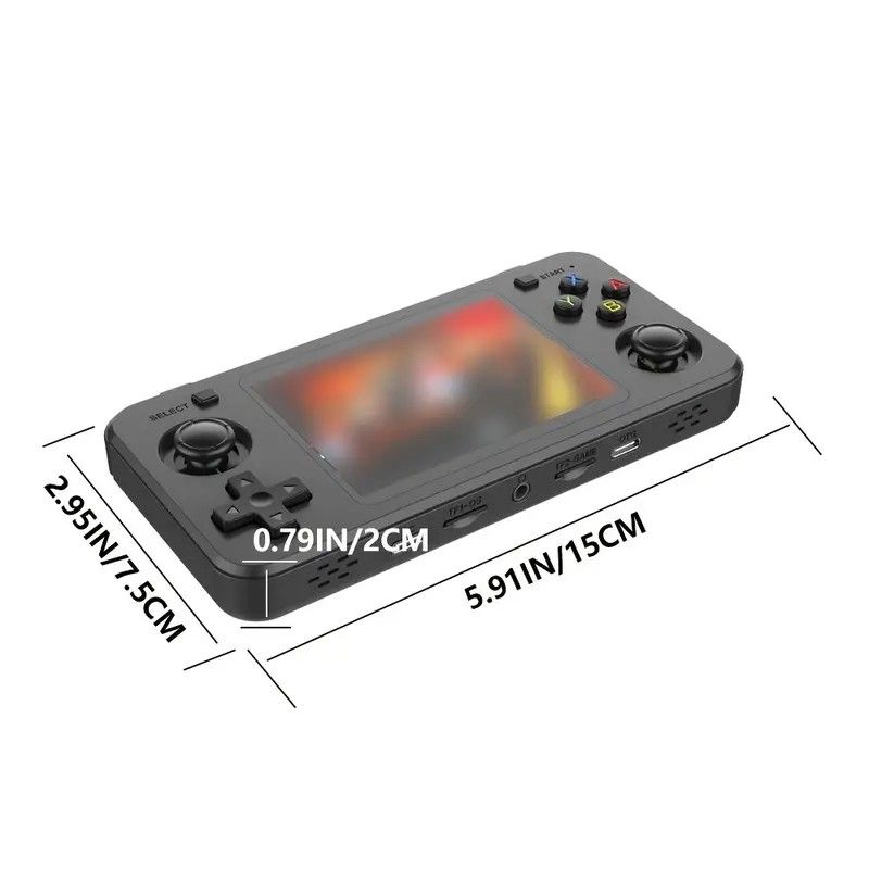 R36H Retro Game Console 128G  Handheld with 23 Emulators, Linux System, 3.5-inch IPS Screen, 640×480 Resolution, USB Charging, Ultra-Long Battery Life, Perfect Gift for Friends.BLUE