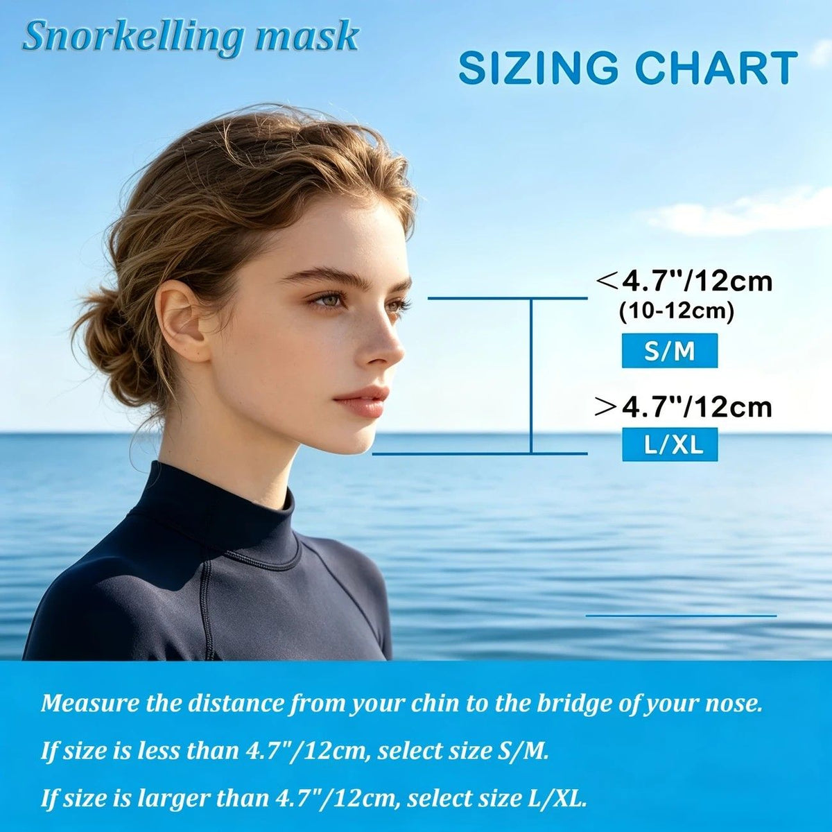 Adult Full Face Snorkel Mask Dual Tube 180° Panoramic Anti-Fog, Unisex Snorkelling Gear for Outdoor Water Sports S/M .orange