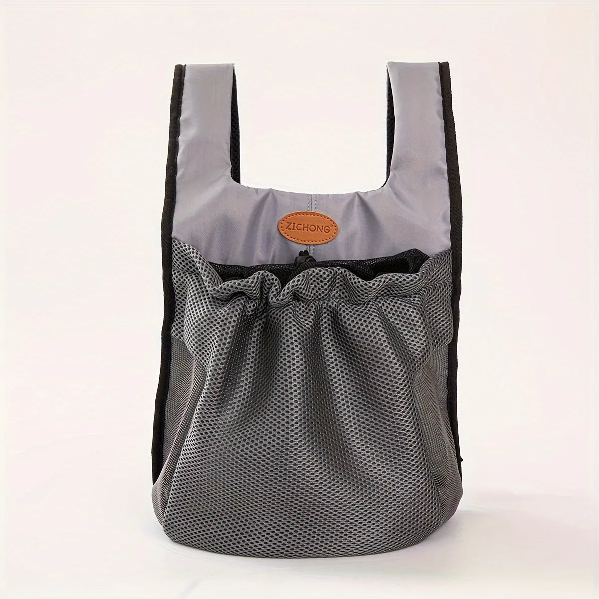 ZICHONG Pet Chest Carrier Backpack – Breathable Mesh, Built-in Anti-Escape Hook, Foldable & Portable for 3–5kg Small Dogs & Cats Outdoor Travel,(grey:L)