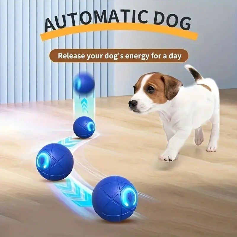 mart Interactive Rolling Pet Ball – Automatic Self-Moving Cat & Small Dog Toy, Bite-Resistant Rechargeable Boredom Buster 52mm(orange)