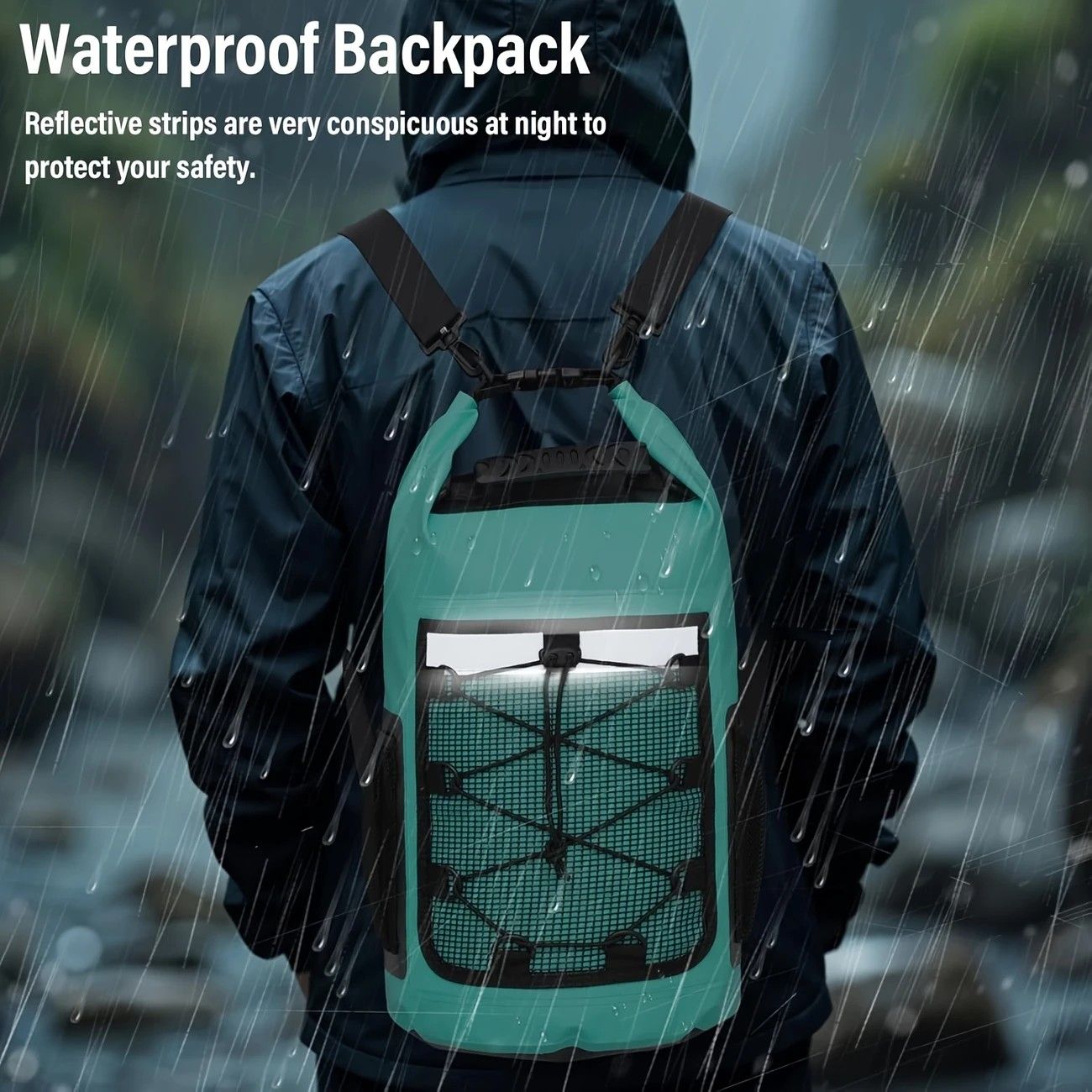 25L Large Capacity Waterproof Backpack Double Layer Rainproof Dry Wet Separation Abrasion Resistant Night Reflective for Outdoor Camping Kayaking Surfing Canyoning Daily Commute(GREY)