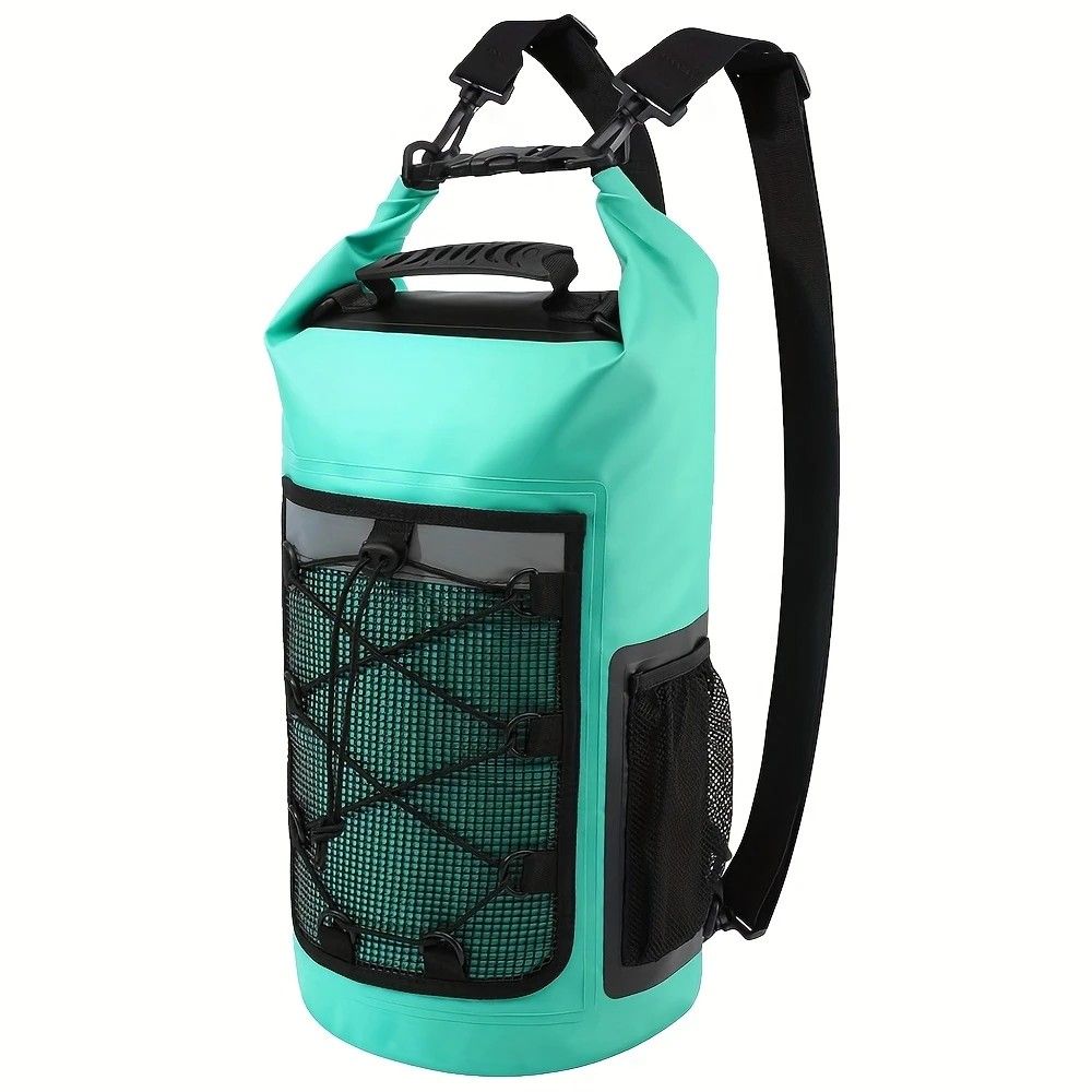 25L Large Capacity Waterproof Backpack Double Layer Rainproof Dry Wet Separation Abrasion Resistant Night Reflective for Outdoor Camping Kayaking Surfing Canyoning Daily Commute(GREY)