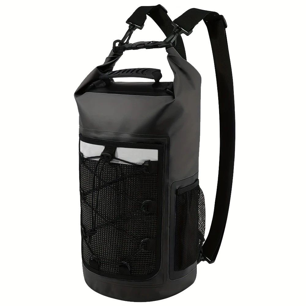 25L Large Capacity Waterproof Backpack Double Layer Rainproof Dry Wet Separation Abrasion Resistant Night Reflective for Outdoor Camping Kayaking Surfing Canyoning Daily Commute(GREY)