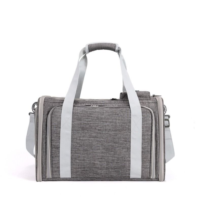 Expandable Airline Approved Pet Carrier – Dual-Side Expansion, Breathable Mesh Windows, Adjustable Straps, Car Travel Ready, Fits Cats up to 13 lbs / Dogs up to 10 lbs(grey)