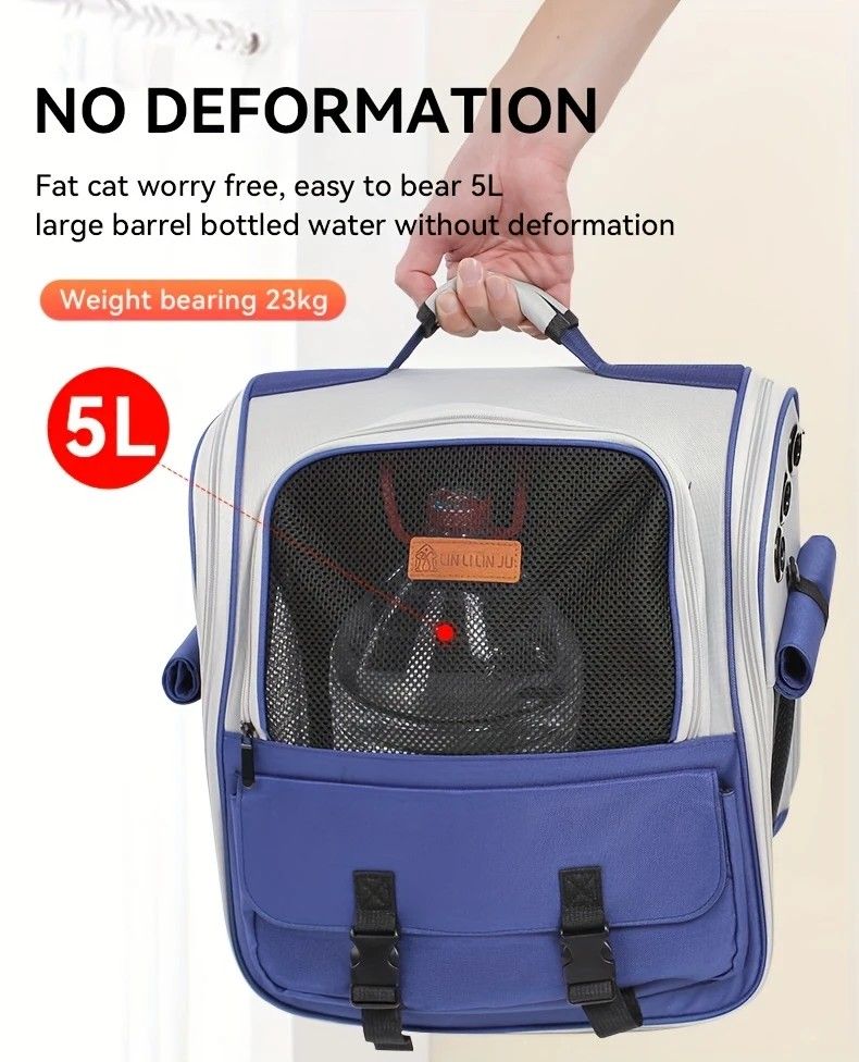 Cat Backpack Carrier - Lightweight, Foldable, Shape-Retaining Travel Bag for Cats and Small Dogs up to 8kg(Milk coffee color)