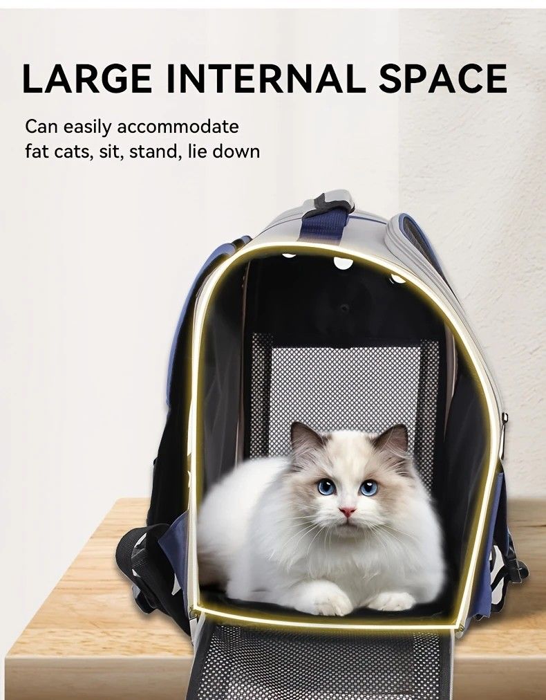Cat Backpack Carrier - Lightweight, Foldable, Shape-Retaining Travel Bag for Cats and Small Dogs up to 8kg(Milk coffee color)