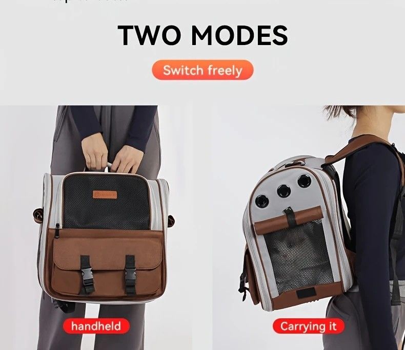 Cat Backpack Carrier - Lightweight, Foldable, Shape-Retaining Travel Bag for Cats and Small Dogs up to 8kg(Sakura powder)