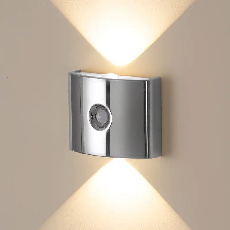 1PCS Induction wall lamp with three-color stepless dimming, 120° auto shut-off, USB rechargeable magnetic installation. Smart motion-sensing LED wall lamp, serving as both a night light and an ambient light./golden