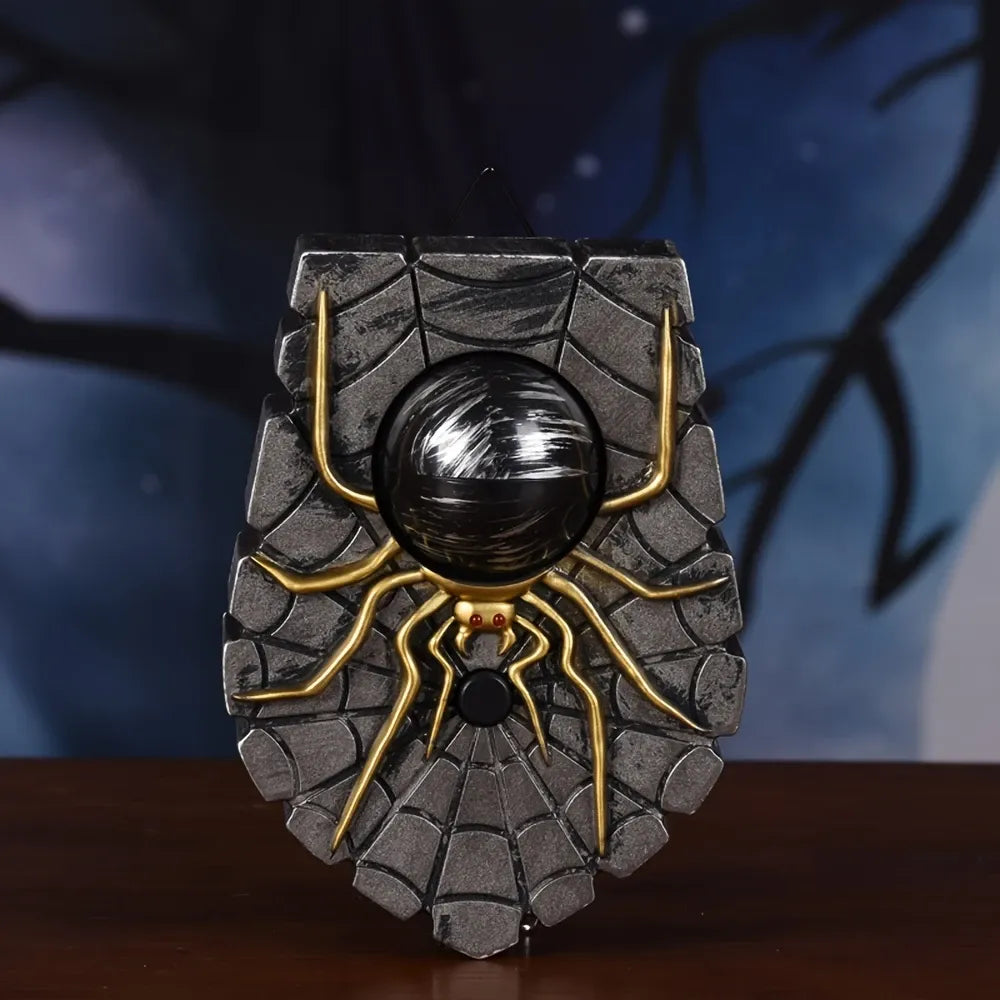 1pc Halloween Horror Prank Doorbell Hanging Ornament with Glowing Effect & Terrifying Scream Sound, Battery Not Included（Spider-green eye）