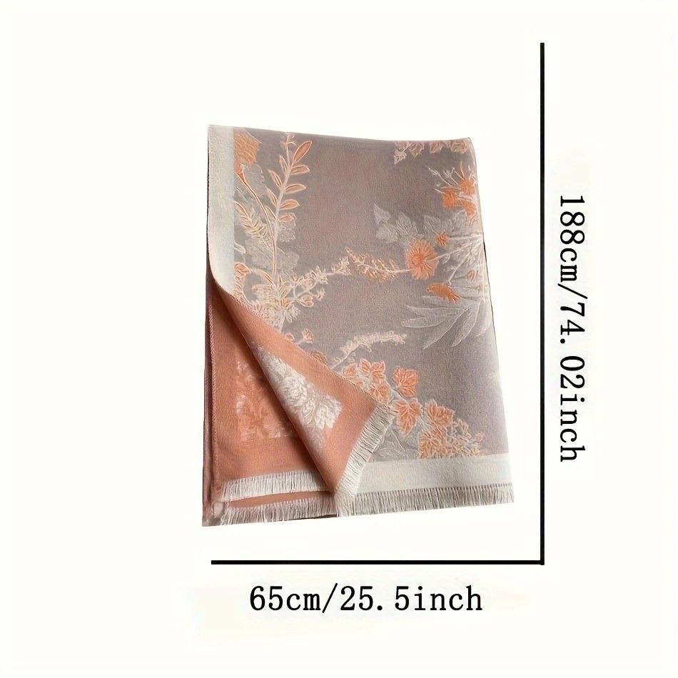 Bohemian-style Faux Cashmere Shawl Scarf, Soft, Warm, and Stylish for Autumn and Winter(GREEN)