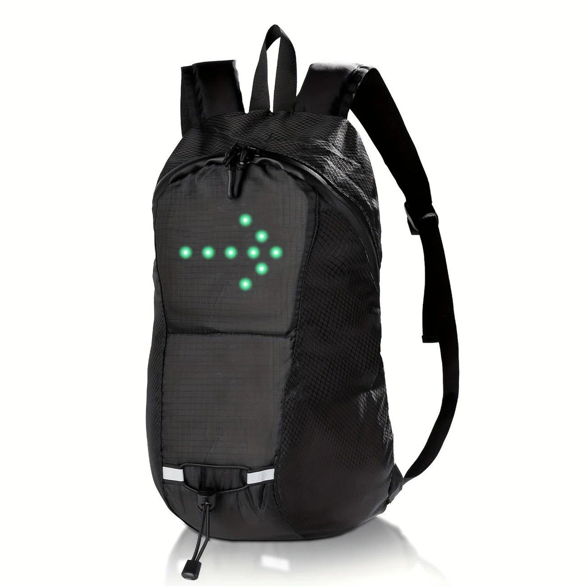 15L Backpack with USB Charging & Smart LED Turn Signals, Waterproof Cycling Commuter Daypack, Lightweight Nylon, Safety Reflective(black)