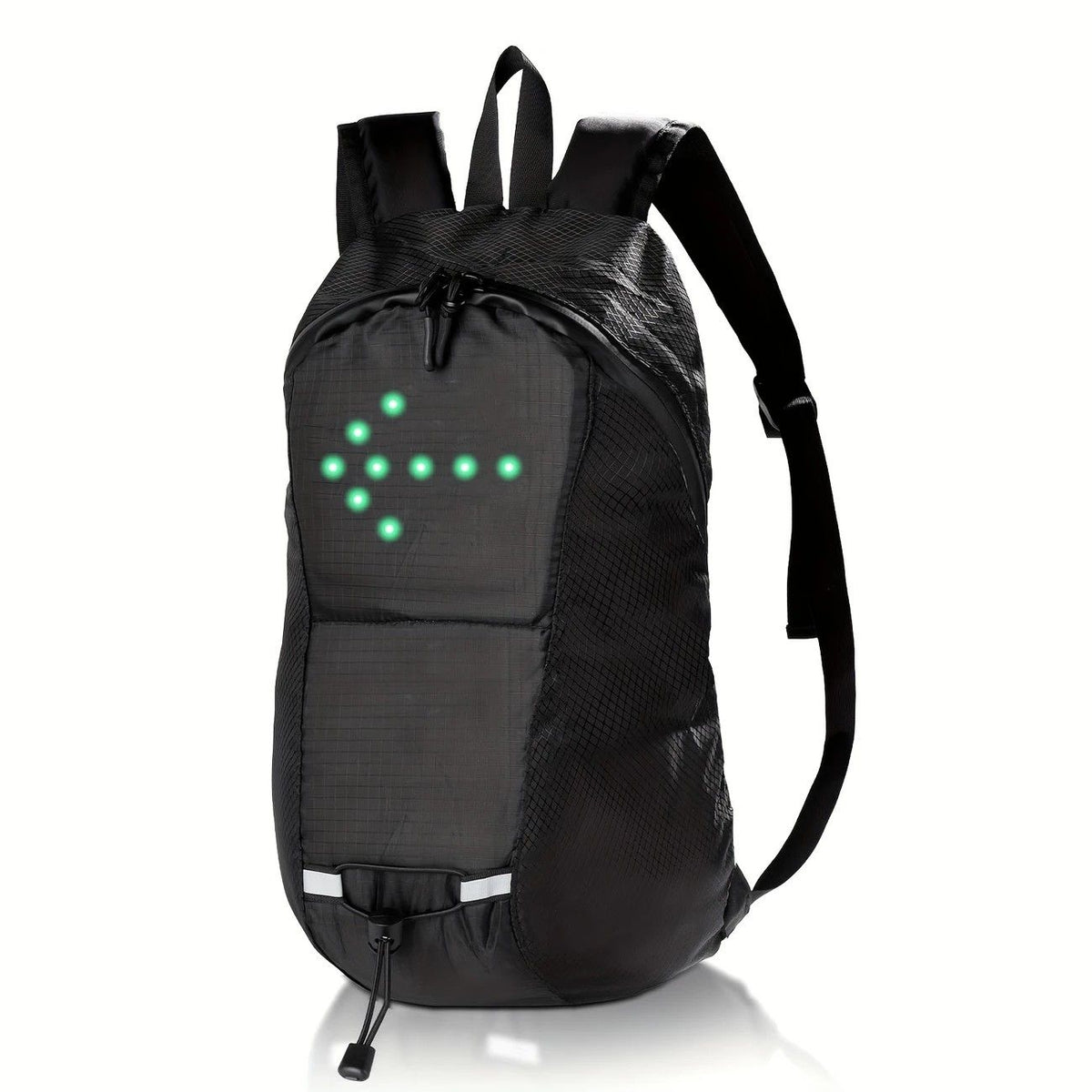 15L Backpack with USB Charging & Smart LED Turn Signals, Waterproof Cycling Commuter Daypack, Lightweight Nylon, Safety Reflective(black)