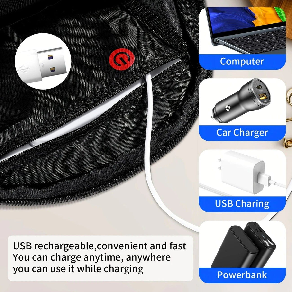 15L Backpack with USB Charging & Smart LED Turn Signals, Waterproof Cycling Commuter Daypack, Lightweight Nylon, Safety Reflective(black)