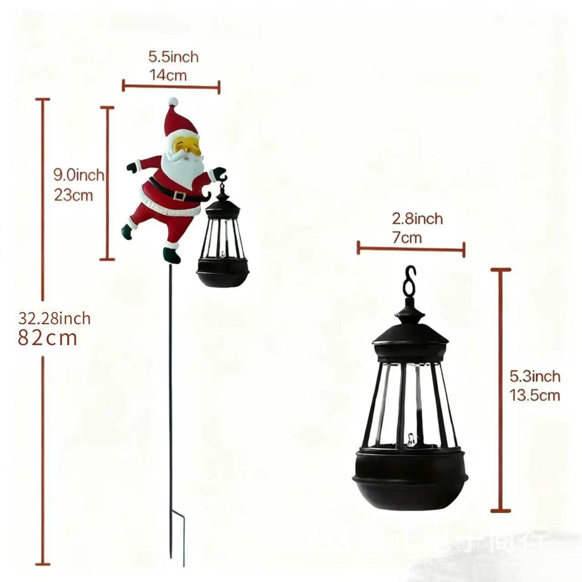 1PCS Solar Santa Claus Lantern Stake Light, Durable Iron Art, Warm & Colorful Light Modes, Brighten Up Your Outdoor Courtyard Christmas Ambiance (Warm Light)