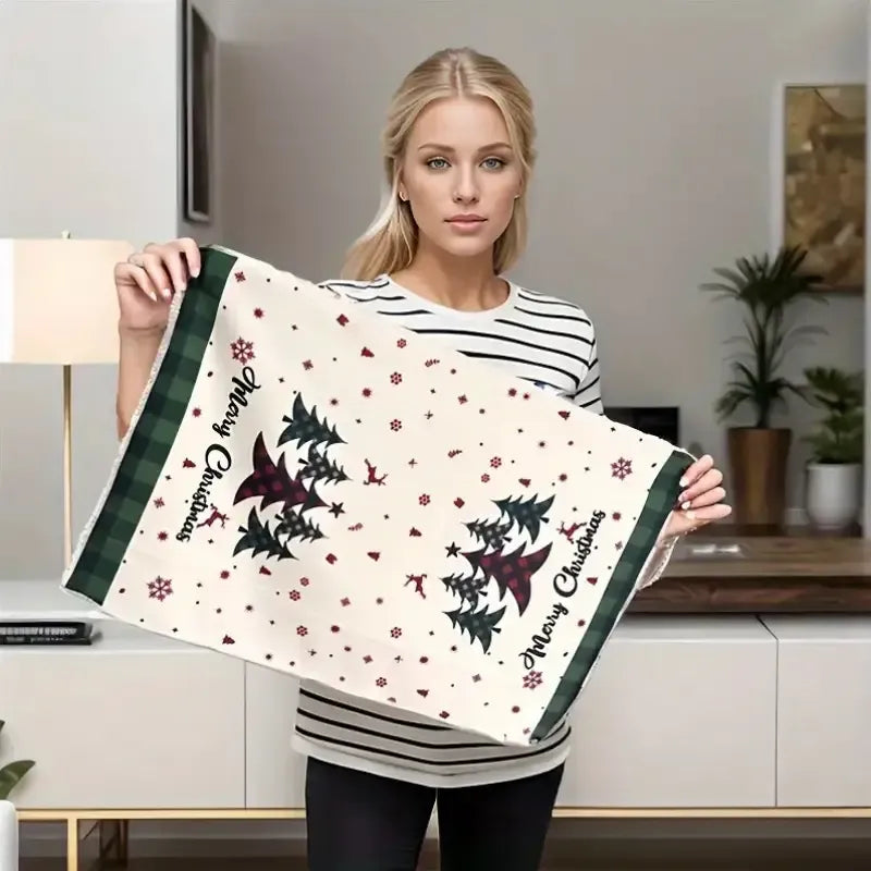5PCS Microfiber Christmas Towels – Adorable Patterns, Soft & Absorbent, Brighten Up Your Cozy Holiday Moments