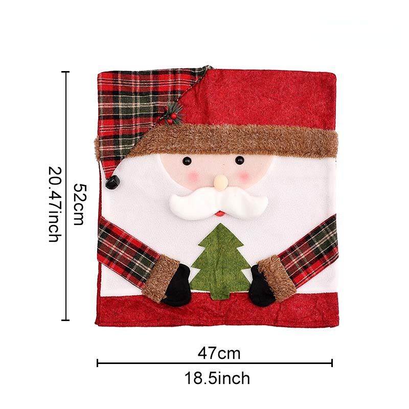 Christmas Handmade Fabric Chair Cover, Cute Snowman Design, Brightens Up the Warm Holiday Atmosphere