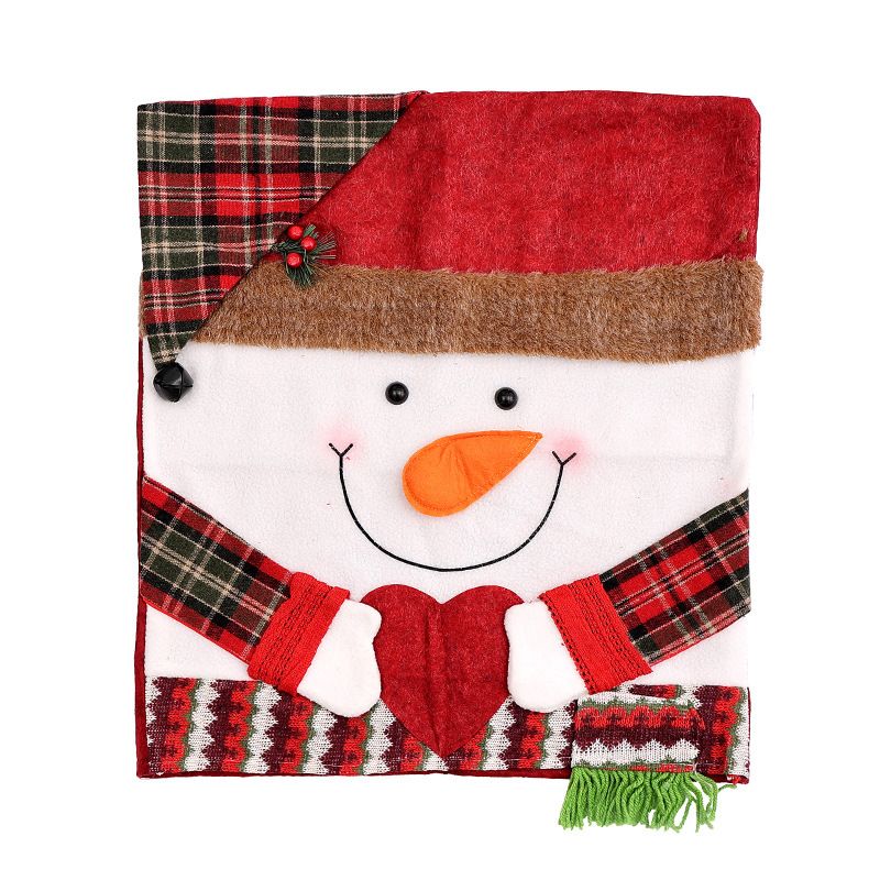Christmas Handmade Fabric Chair Cover, Cute Santa Claus Design, Brightens Up the Warm Holiday Atmosphere