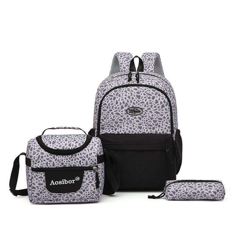 Pink Leopard Print Water-Resistant Backpack, Lightweight with Large Capacity, Laptop Compartment Included, Essential for Commuting and Campus./pink