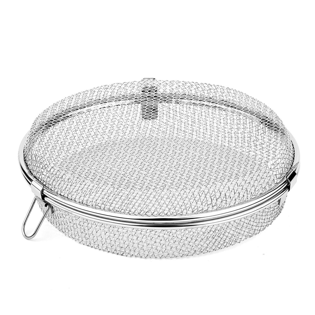 Stainless Steel Round BBQ Basket, Portable Outdoor Grill Grate, Lock-in Freshness, Single/Double-sided Grilling, Camping Picnic BBQ Tool