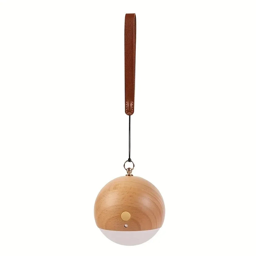 Scandinavian Wood 2-in-1 Voice Control Night Light, Solid Wood Portable Table Lamp Wall Ambient Light, 5m Offline Voice Control, 3-Level Dimming, with USB Cable & Lanyard.(Beech color)