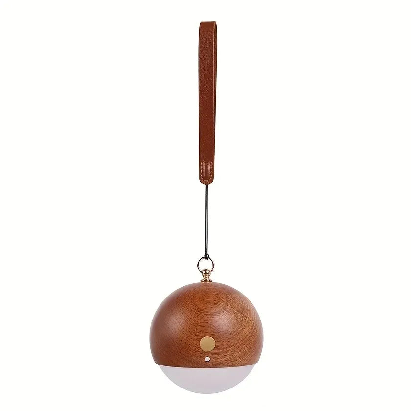 Scandinavian Wood 2-in-1 Voice Control Night Light, Solid Wood Portable Table Lamp Wall Ambient Light, 5m Offline Voice Control, 3-Level Dimming, with USB Cable & Lanyard.(Beech color)