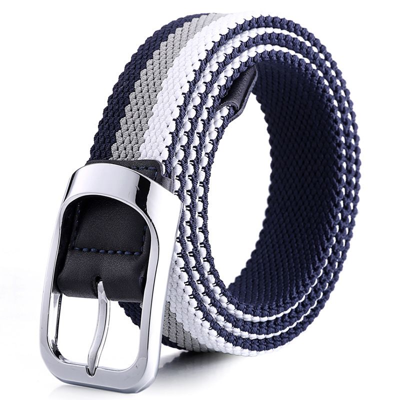Three-Color Braided Golf Elastic Belt, Unisex, Stretchy Comfort and Versatile Matching, Top Choice for High-Quality Casual Trouser Belts(Blue+gray+white)