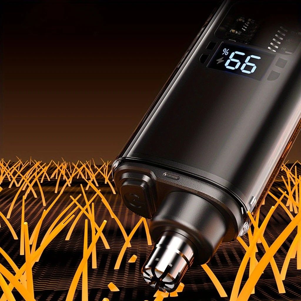Electric nose hair trimmer, fashionable mini portable, wireless USB charging, suitable for both men and women, super easy-to-use nose hair trimmer.black