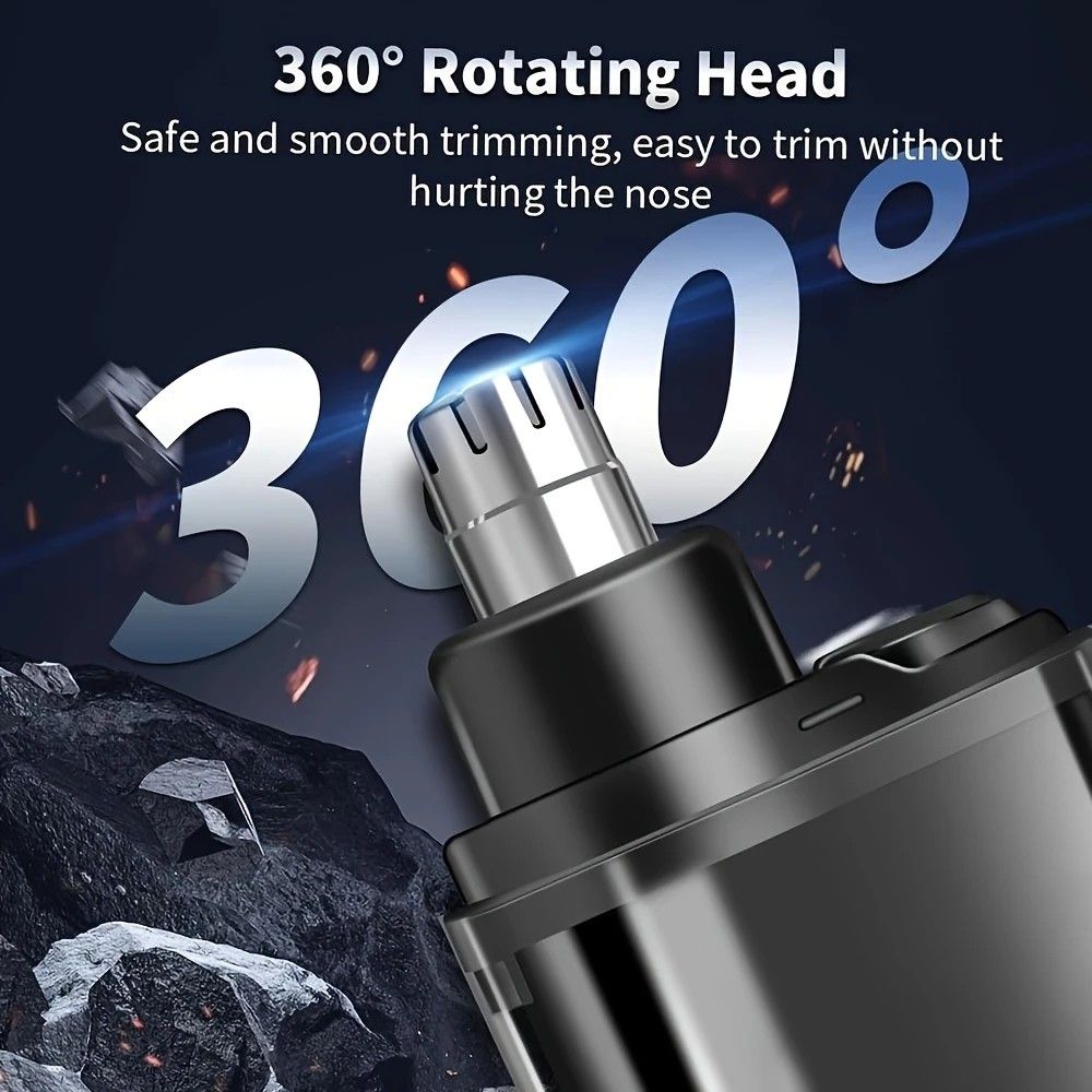 Electric nose hair trimmer, fashionable mini portable, wireless USB charging, suitable for both men and women, super easy-to-use nose hair trimmer.ORANGE