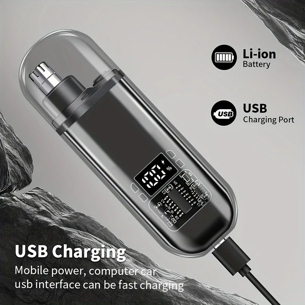 Electric nose hair trimmer, fashionable mini portable, wireless USB charging, suitable for both men and women, super easy-to-use nose hair trimmer.ORANGE