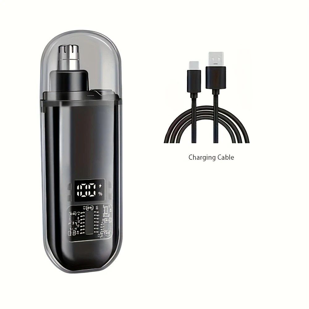 Electric nose hair trimmer, fashionable mini portable, wireless USB charging, suitable for both men and women, super easy-to-use nose hair trimmer.ORANGE