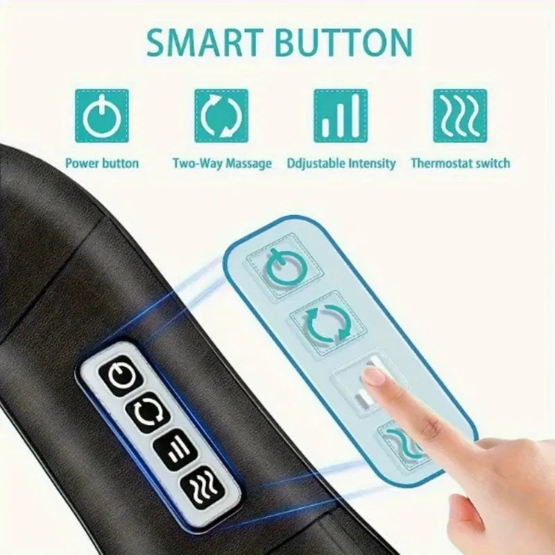 U-Shaped Neck & Shoulder Massager with Heated Surface, Bidirectional Kneading, Office & Car Relaxation Essential