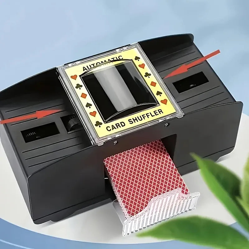 Automatic Card Shuffler, Transparent Plastic One-Touch Shuffling, Family Game & Poker Essential, Ages 14+