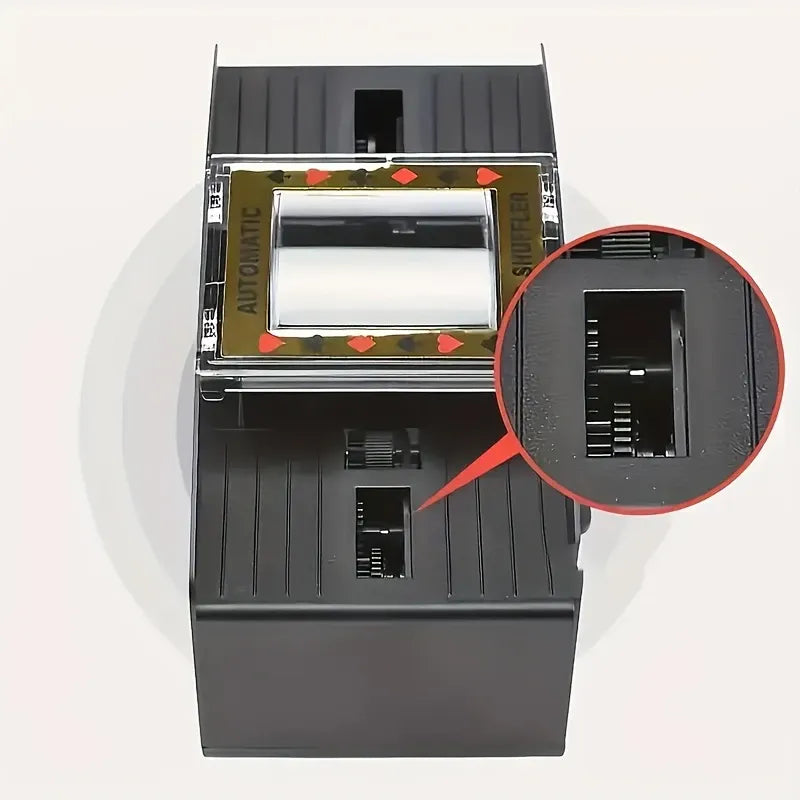 Automatic Card Shuffler, Transparent Plastic One-Touch Shuffling, Family Game & Poker Essential, Ages 14+