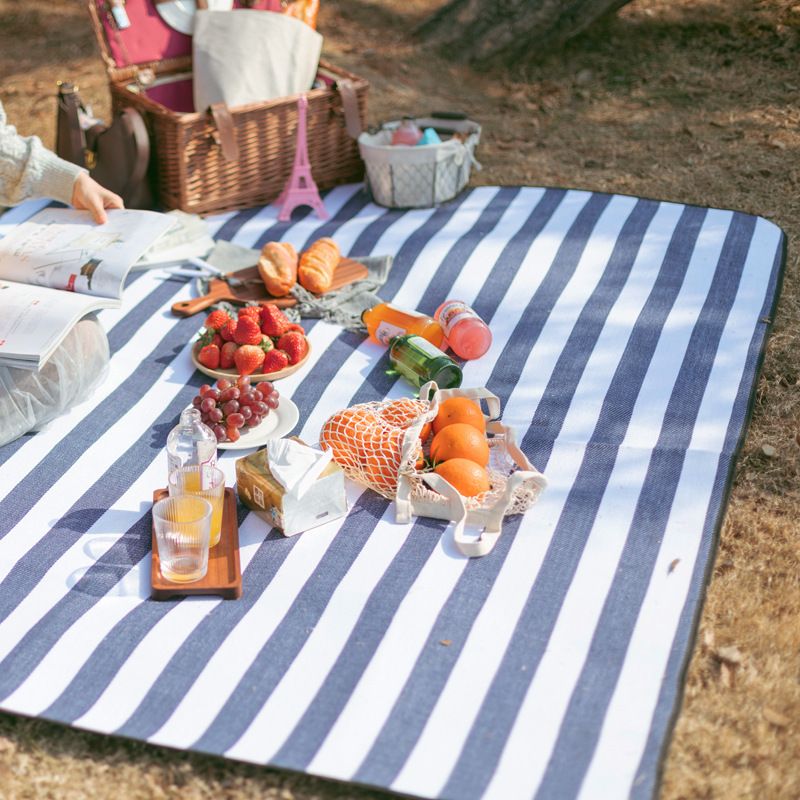 Outdoor Picnic Mat – 3-Layer Thickened Waterproof Camping Rug, Acrylic Sponge TPU, Portable Ground Sheet for Camping & Picnic.(200*200cm.[Leather strap] Black and white check)