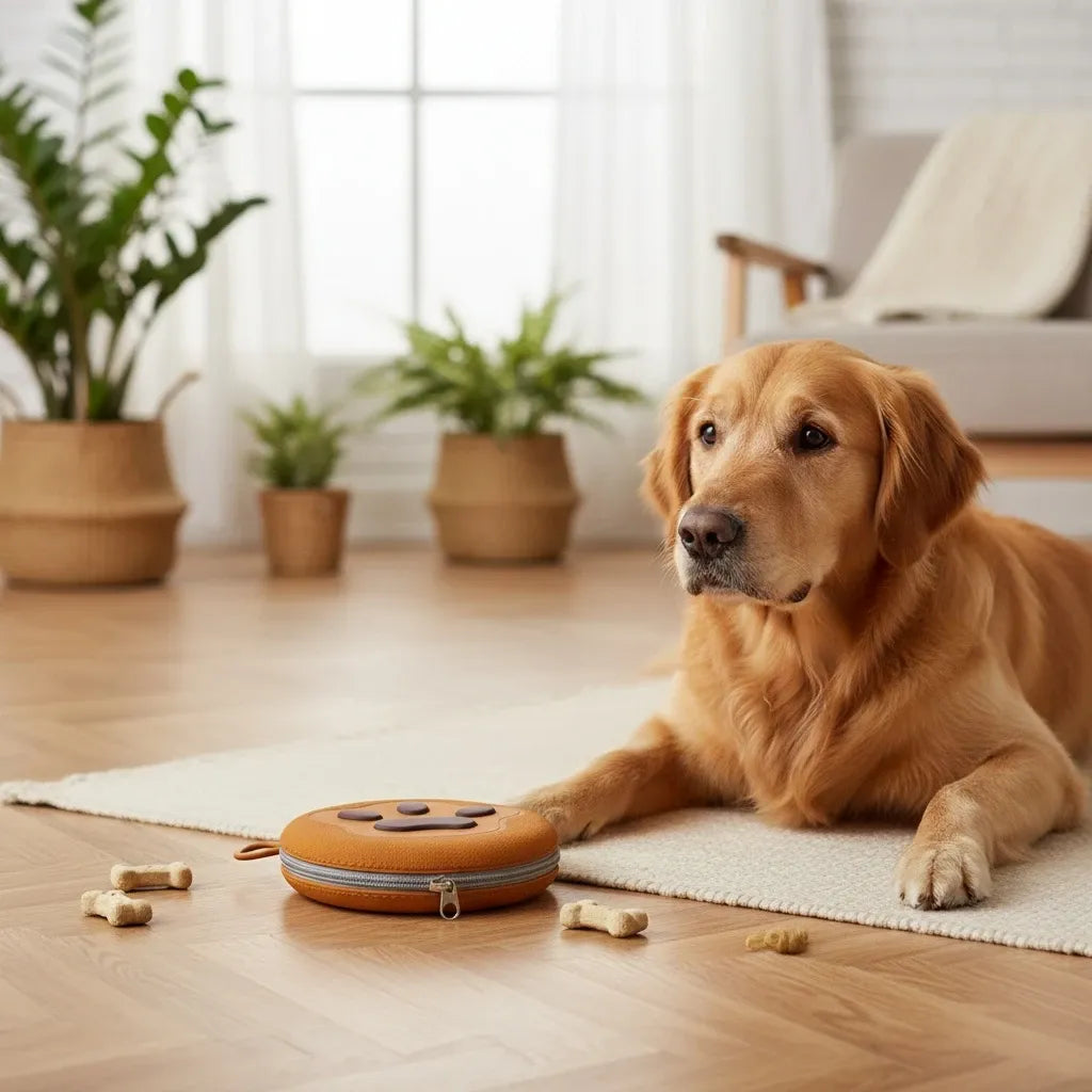 Bear Paw Foldable Pet Bowl: Heat-Resistant Silicone / Dual Bowls for Food & Water Separation / Explosion-Proof Zipper Storage Bag, Lightweight & Portable, Essential for Pet Eating & Drinking on Camping & Walks!(light yellow+brown)